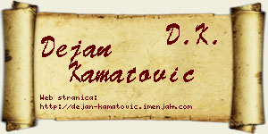 Dejan Kamatović vizit kartica